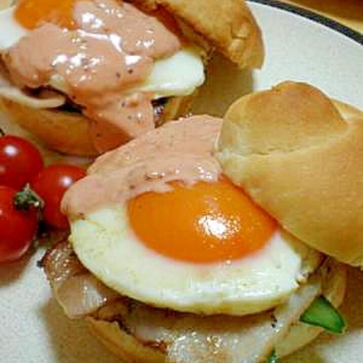 オーロラソース で ベーコンエッグサンド レシピ 作り方 By はちわれ413 楽天レシピ